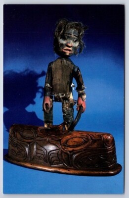 Juneau AK Postcard Alaska State Museum Tribal Shaman Medicine Box Exhibit