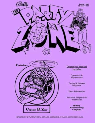 Party Zone Pinball Machine Operations/Service/Repair Manual Bally PPS 10A/xd