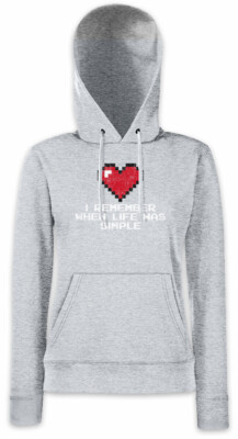I Remember When Life Was Simple Damen Hoodie Kapuzenpullover Gamer Gaming Fun