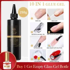 250g 10 IN 1 Glue Gel Nail Polish Keep Nail Art Gel Super Bright Top Coat