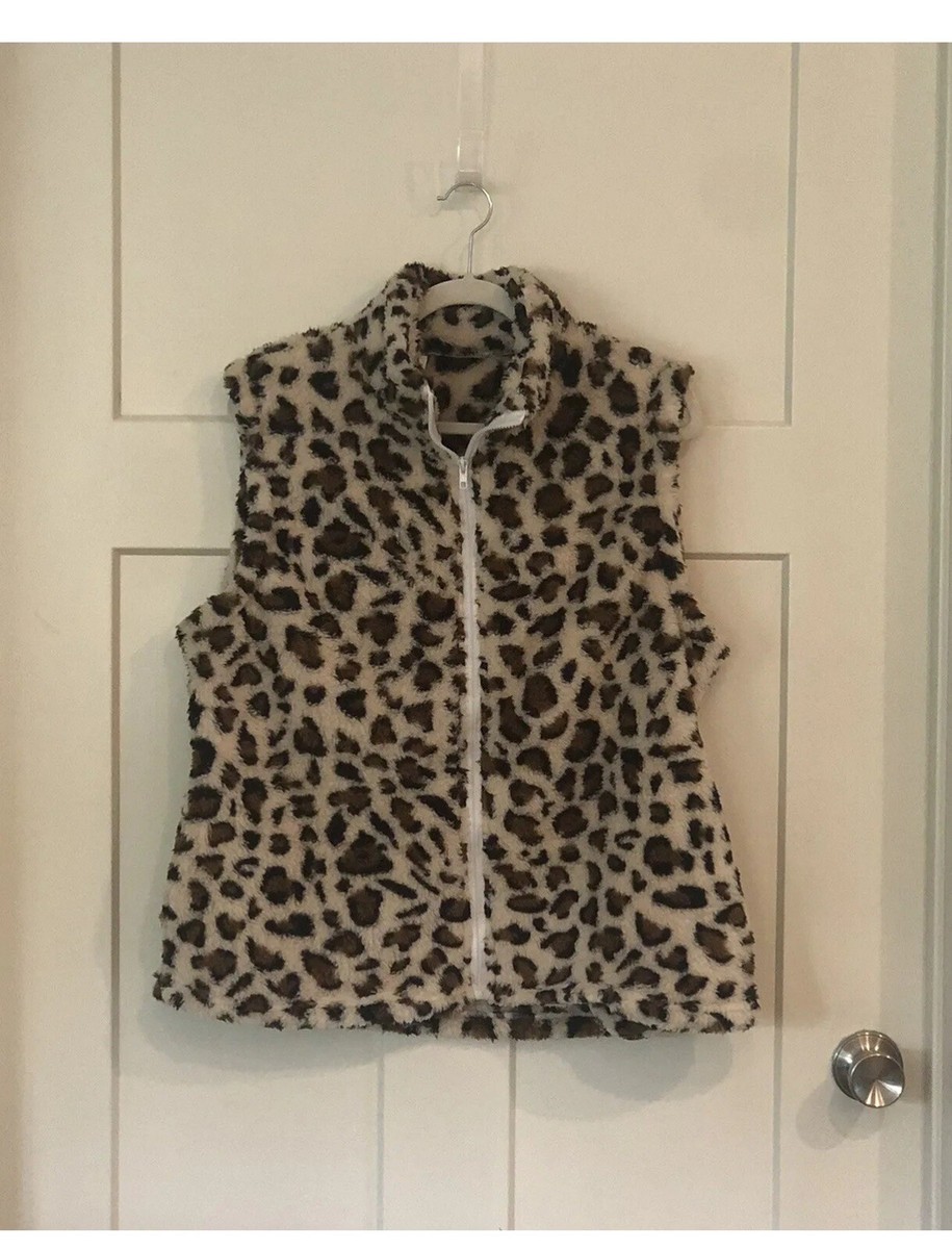 Women's Cheetah Print Vest Faux Fur With Pockets | eBay