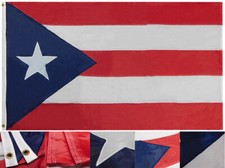 Puerto Rico 3x5 3'x5' Nylon 210D Appliqued Star Dark Blue Flag Banner RUF