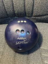 RARE AMF Lightnin' Bowling Ball Black Drilled 11 lbs 3 oz