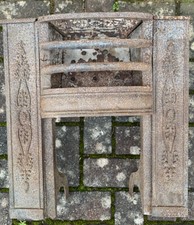Small Vintage Cast Iron Fire Place Original Unrestored Barn Condition 