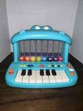 B Toys Hippo Pop Musical Toy Keyboard Piano Kid Songs Sounds Lights New Battery 