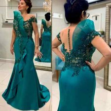 Mother of the Bride Gowns Green Formal Dresses Mermaid Lace Groom's Mother Dress