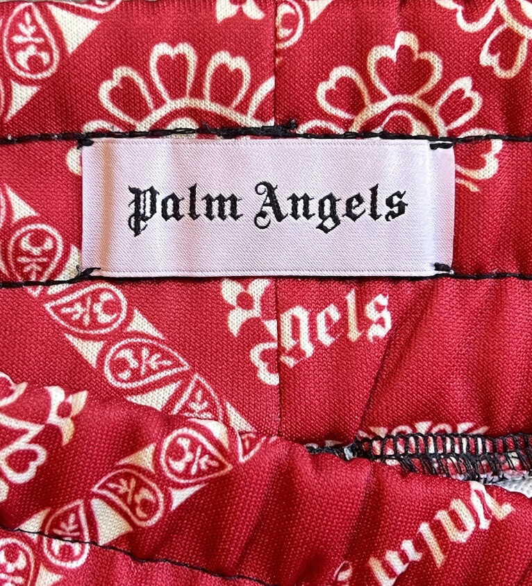 PALM ANGELS⚡️2019 Red bandana logo print track side stripe