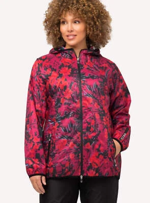 Chaqueta cortavientos Ulla Popken impermeable funcional tropical floral talla grande - Imagen 1 de 4