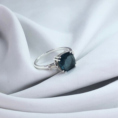 Genuine London Blue Topaz Ring 925 Solid Sterling Silver Handmade ...