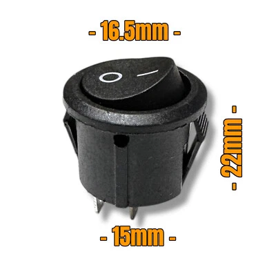 VUNIVERSUM ✅ 1x Premium Ein Aus Einbau Wippschalter Schalter On Off 2Pin 220V 12V Rund 15mm