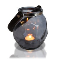 Xl Glas Windlicht Schwarz 14Cm KerzenstäNder Teelicht-Halter Kerzenhalter