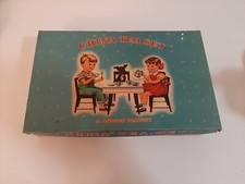 Vintage Sonsco Child's Ceramic Tea Set China In box Toy Play Set 1950  s 15 Piece