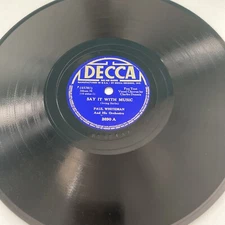JAZZ Paul Whiteman - Miff Mole 78 rpm DECCA 2690 Say It With Music 1939 V+
