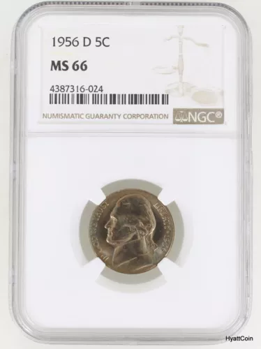 1956-D Jefferson Nickel 5C NGC MS66