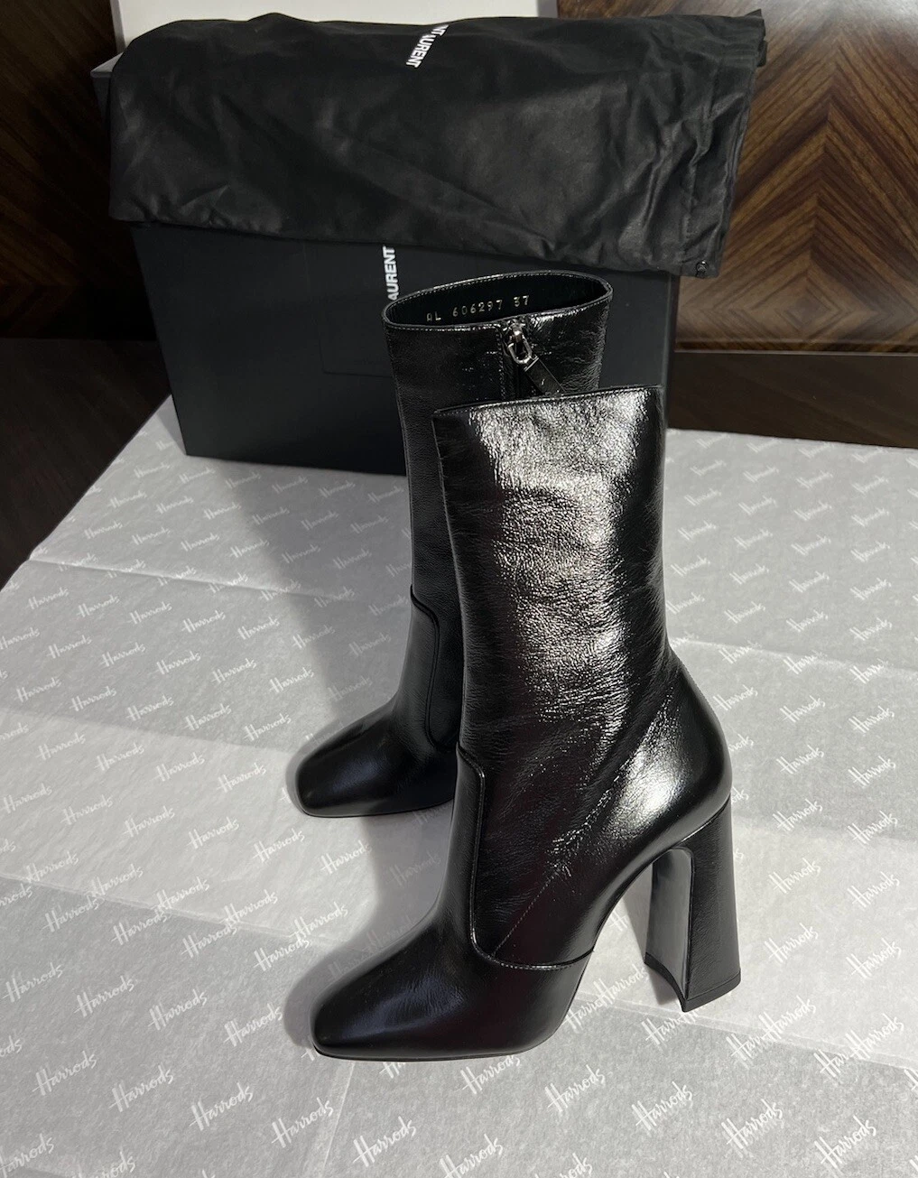 Saint Laurent — SAINT LAURENT YSL “Maddie” Oily Leather Boots Size 38 UK 5 RRP £790 NEW