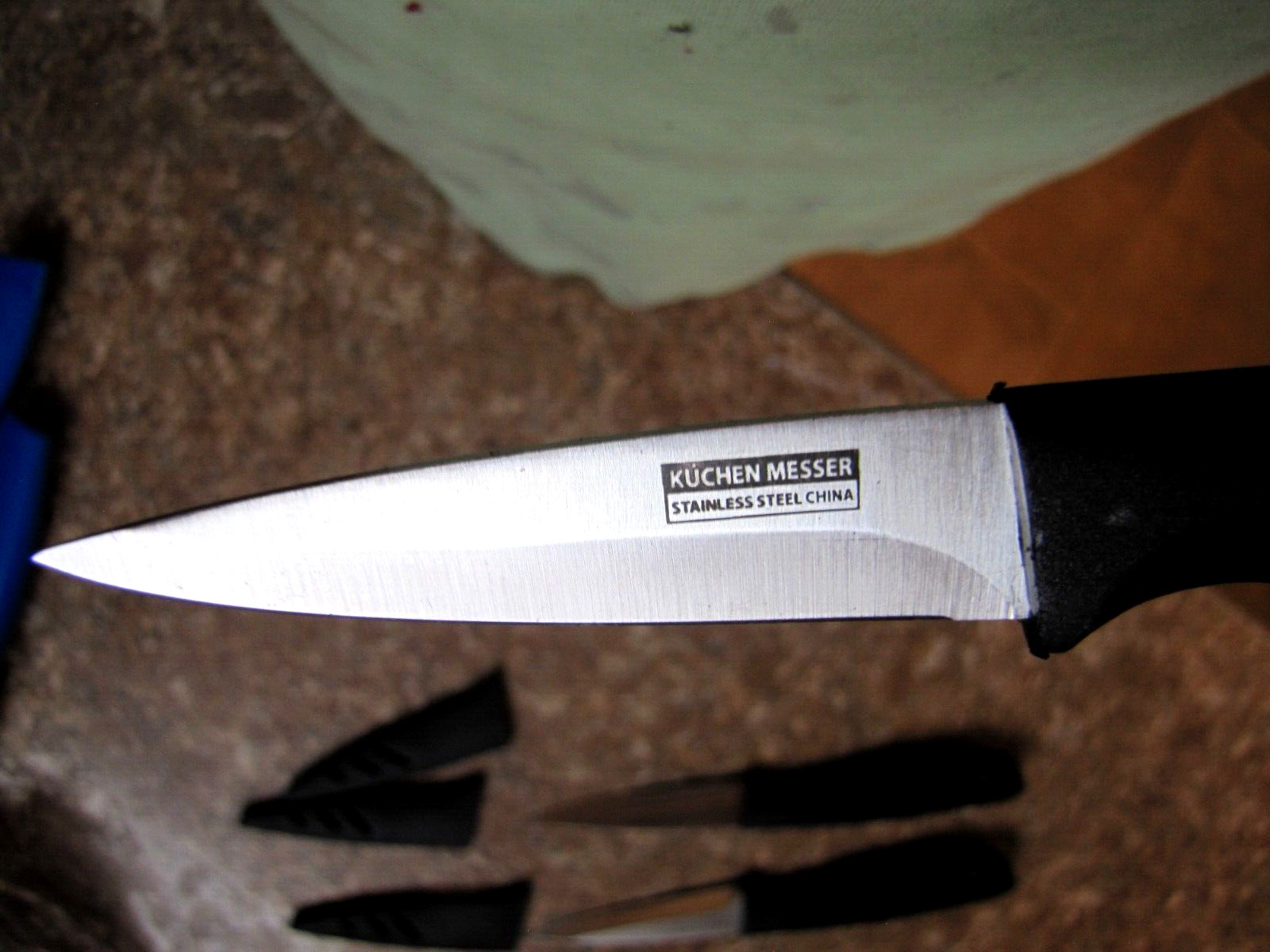 3" Black Kuchen Messer Paring Peeling Cutting Knife Lot of 3 With Blade Covers