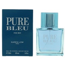 Pure Bleu by Karen Low 3.4 oz EDT Cologne for Men New In Box