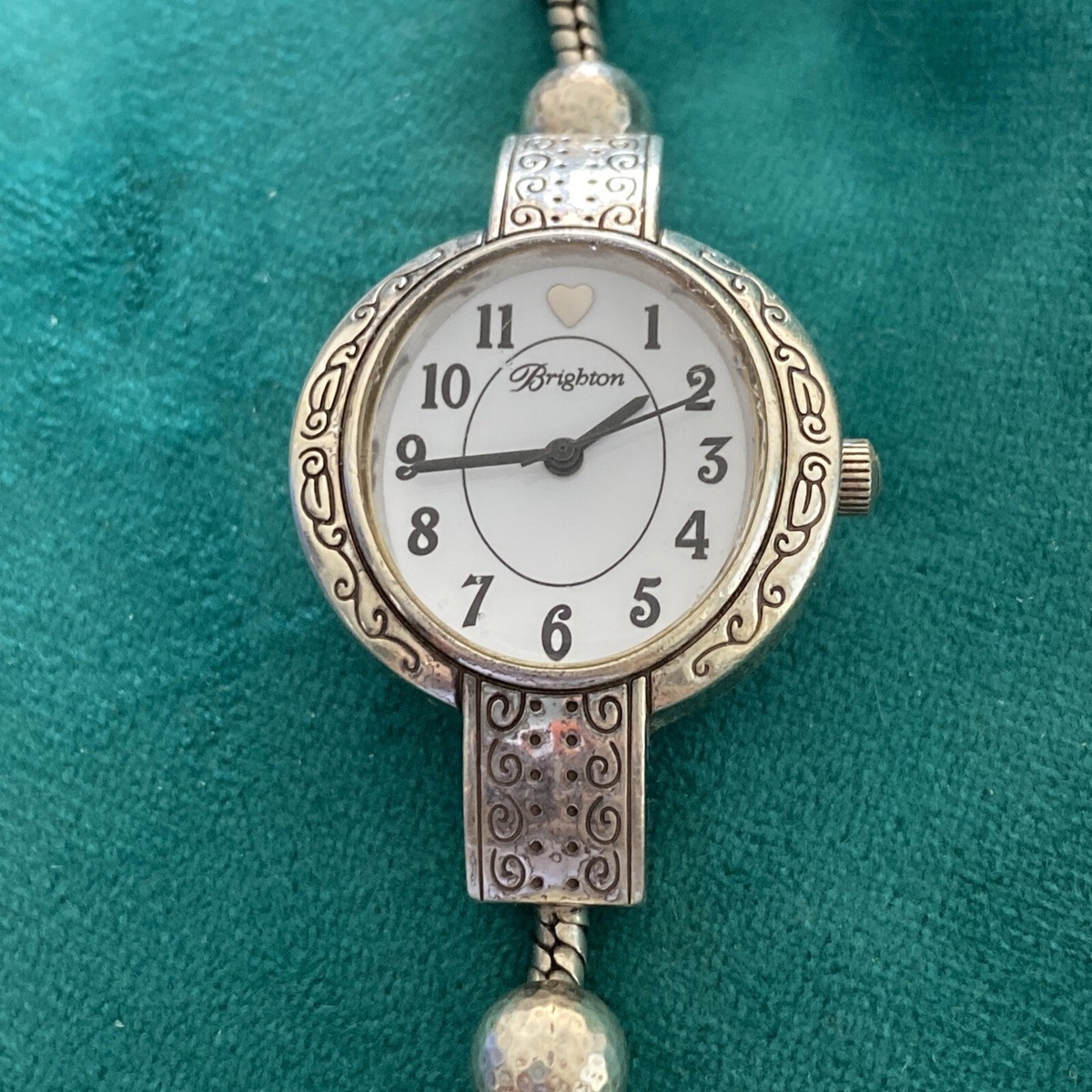 BRIGHTON TUSTIN SILVER BEAD WATCH TOGGLE CLOSURE New Battery  display picture 1