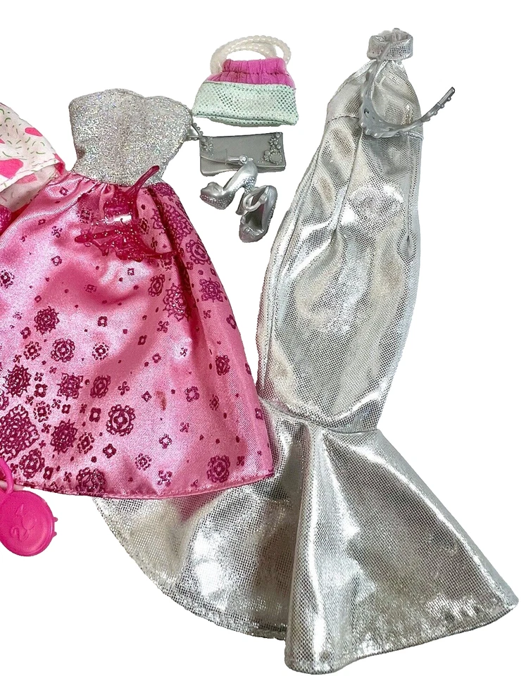 Lot 25 Pieces Barbie Doll Clothes Shoes Accessories 2015 Body Some Handmade - Image 2 of 4