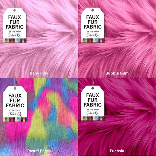 FabricLA Shaggy Faux Fur Fluffy Fabric by the yard | Artificial Art & Craft - Picture 4 of 46