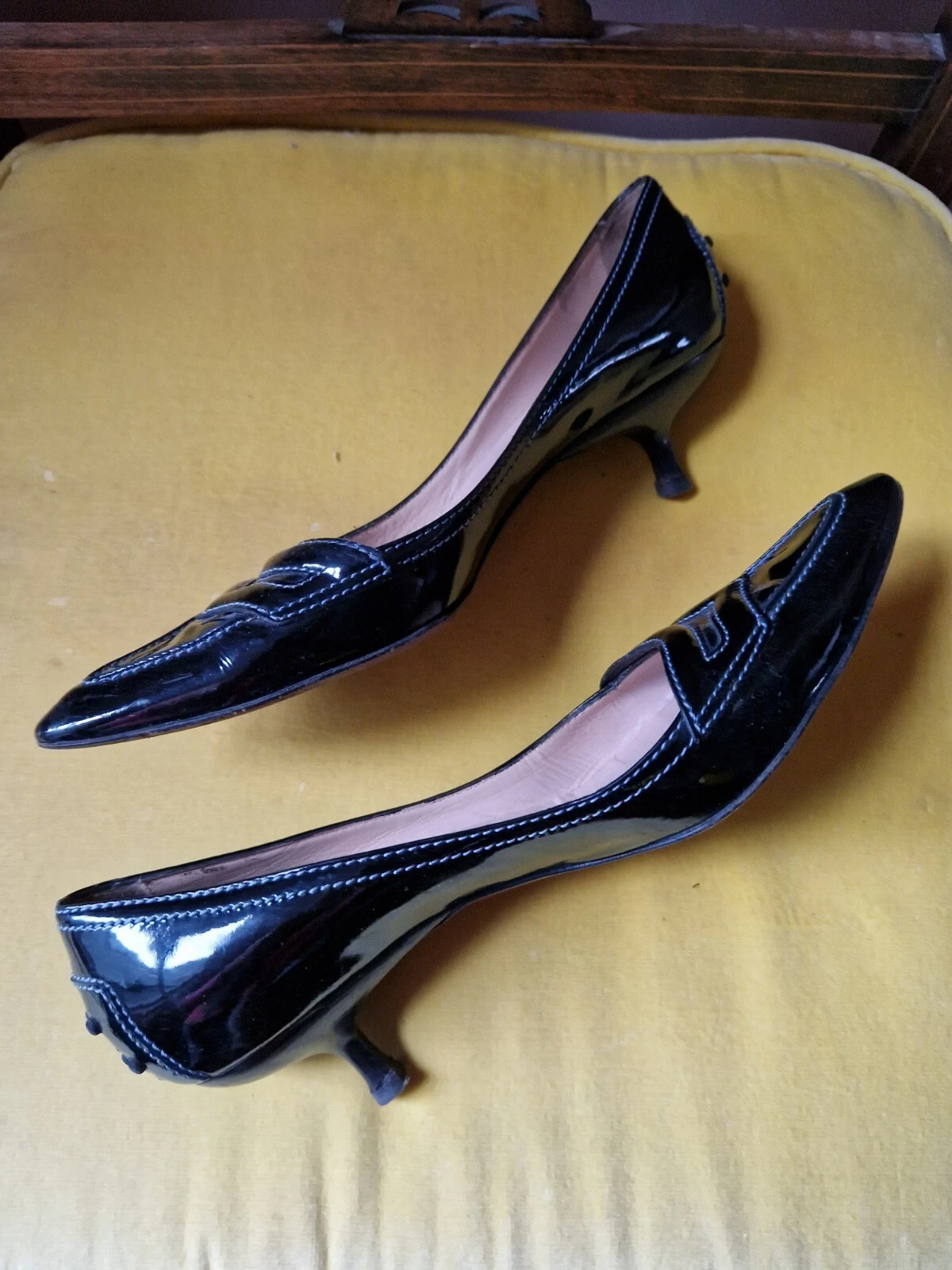 TOD’S Tod's Mocassino donna nero verniciato gattino tacco