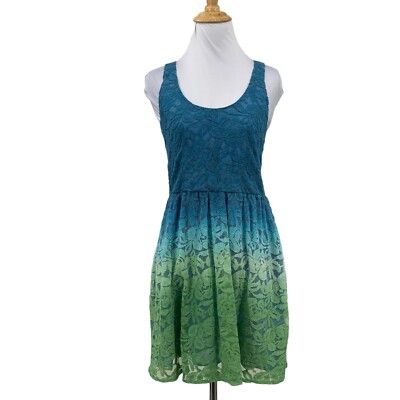 Pins and Needles Lace Dress Womens S Small Blue Green Ombre Elastic Waist Lined | eBay Pins and Needles Lace Dress Womens S Small Blue Green Ombre Elastic Waist Lined | eBay