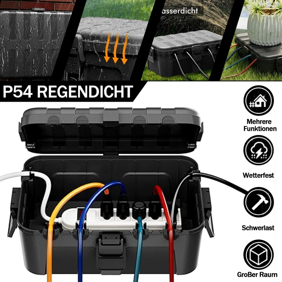 Extra Große Wasserdichte Kabelbox 6 Kabeleingänge , IP54 Wasserdicht Outdoor . - Bild 4 von 4