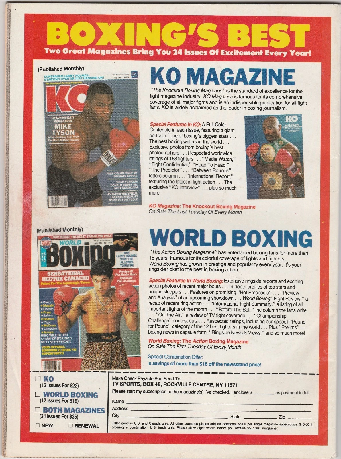 KO MAGAZINE MARK BRELAND-MARVELOUS MARVIN HAGLER BOXING HOFer JUNE 1987 - 画像3/3