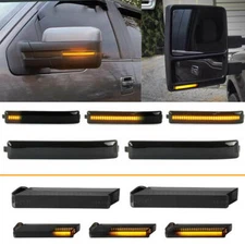 4X LED Under Side Mirror Light&Side Mirror Light Turn Signal Lamp For Ford F-150