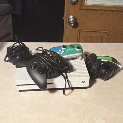 Microsoft Xbox One S Game Console with Multiple Controllers and Headset Bundle