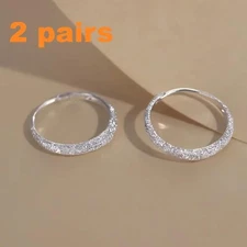 Retro Matte Finish Hoop Earrings, Punk Party Earrings with Hypoallergenic Design