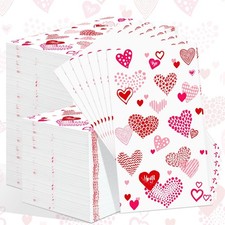 200 Pcs Valentines Day Disposable Paper Guest Napkin, Red Pink Heart Napkin 2...