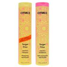 Amika Forget Frizz Anti-Frizz Shampoo  Conditioner 9.2 oz Duo / New Bottles