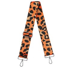 Purse Strap Replacement, Leopard Crossbody Shoulder Strap Orange, Silver Buckle 