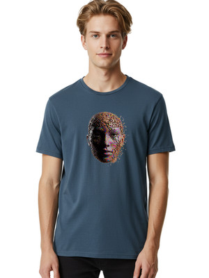 Disintegrating-Head Mens Graphic Tee, 100% Cotton, Casual Summer Wear