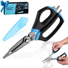 9.4" Fishing Shears, Detachable Multifunctional Large Scissors for Braid, Mono &