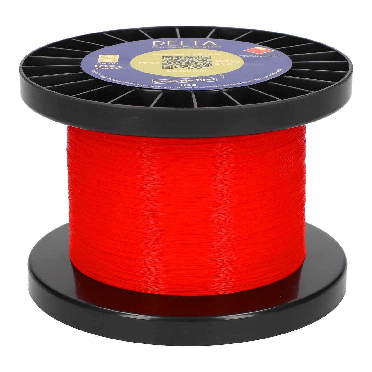 DELTA Hilo Teflon 8 Braid Red 0159mm 74kg 2000m Geflochtene Schnur Grospule 69190₽