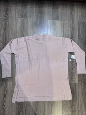Free People, Size S, Light Pink Oversized Boxy Low High Hem Knitted Jumper