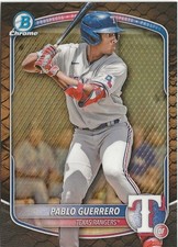 2025 Bowman Chrome Pablo Guerrero #BCP-144 Reptilian Refractor SP RC Rangers