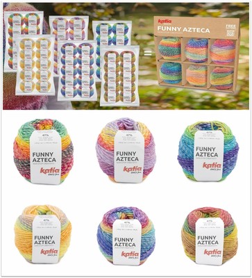 100g Katia Funny Azteca Farbverlaufsgarn Wolle zum Stricken Häkeln GP 105,00 /kg