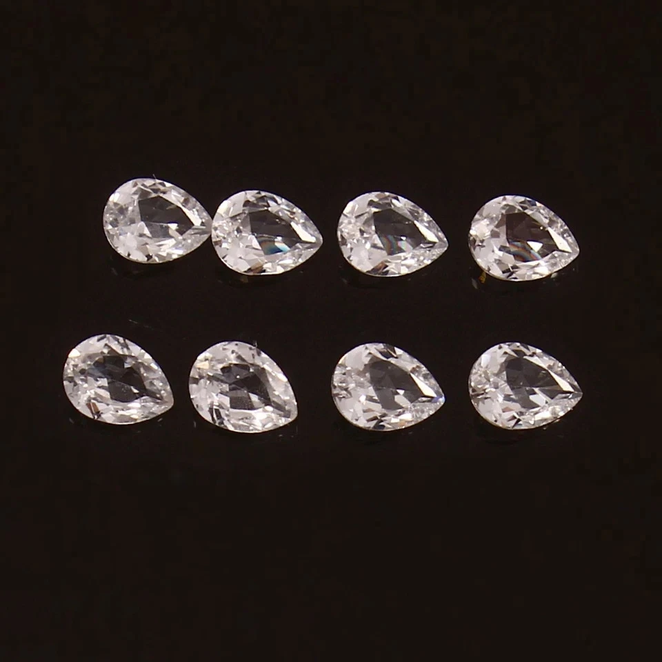 Lote de 60 piezas de piedras preciosas sueltas certificadas corte pera zafiro blanco natural de 5-6 quilates + regalo Foto 4 de 4