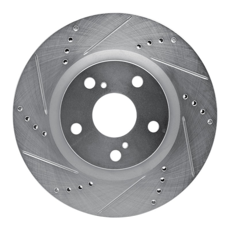 DFC for 06-20 Lexus ES350 Front Left Drilled & Slotted Silver Brake Rotor