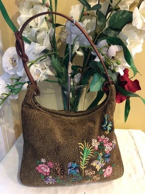 Borbonese EMBRODIERY SHOULDER BAG PURSE (120