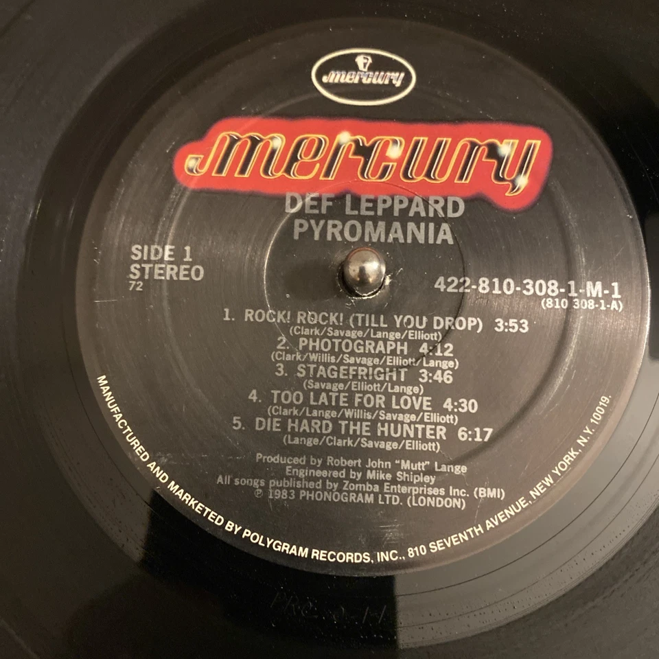 DEF LEPPARD "Pyromania" Vinyl LP (1983) Polygram Records Mercury VG+/VG - Image 3 of 4