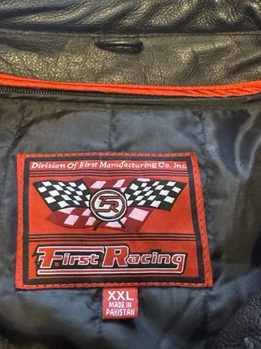 First Racing Motorcycle Jacket XXL Leather Textile MAC V SOG USA Patch image 5