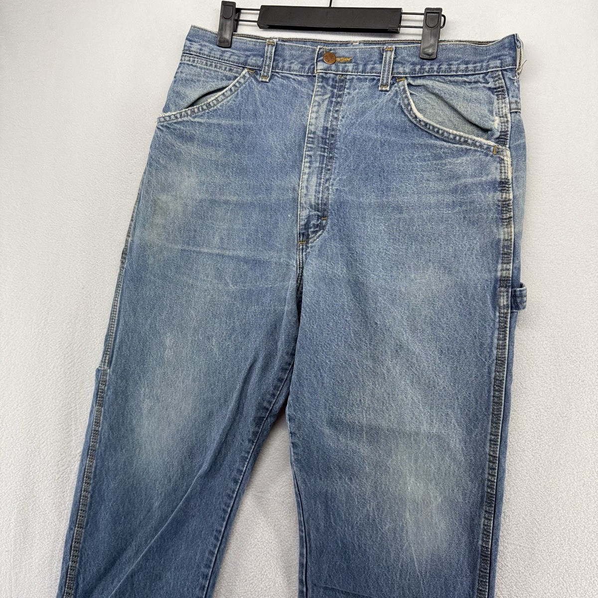 30s〜 \"BIG BEN\" Denim O.A Big Ben Wrangler Carpenter Jeans Work Dungarees 44x30 Orange