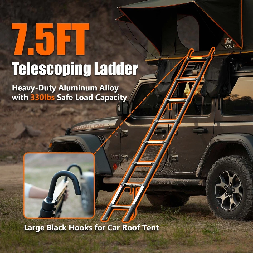 Tienda rígida Naturenest techo con escalera tienda de campaña para SUV/Jeep/Camión Foto 2 de 4