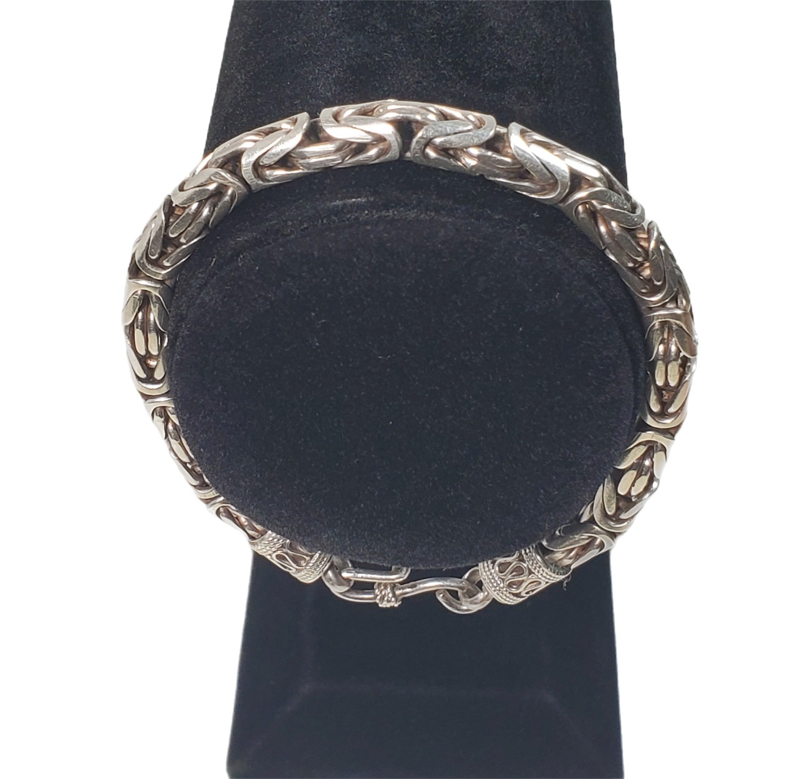 Solid Sterling Silver Round 5mm Byzantine Bali Ch… - image 4