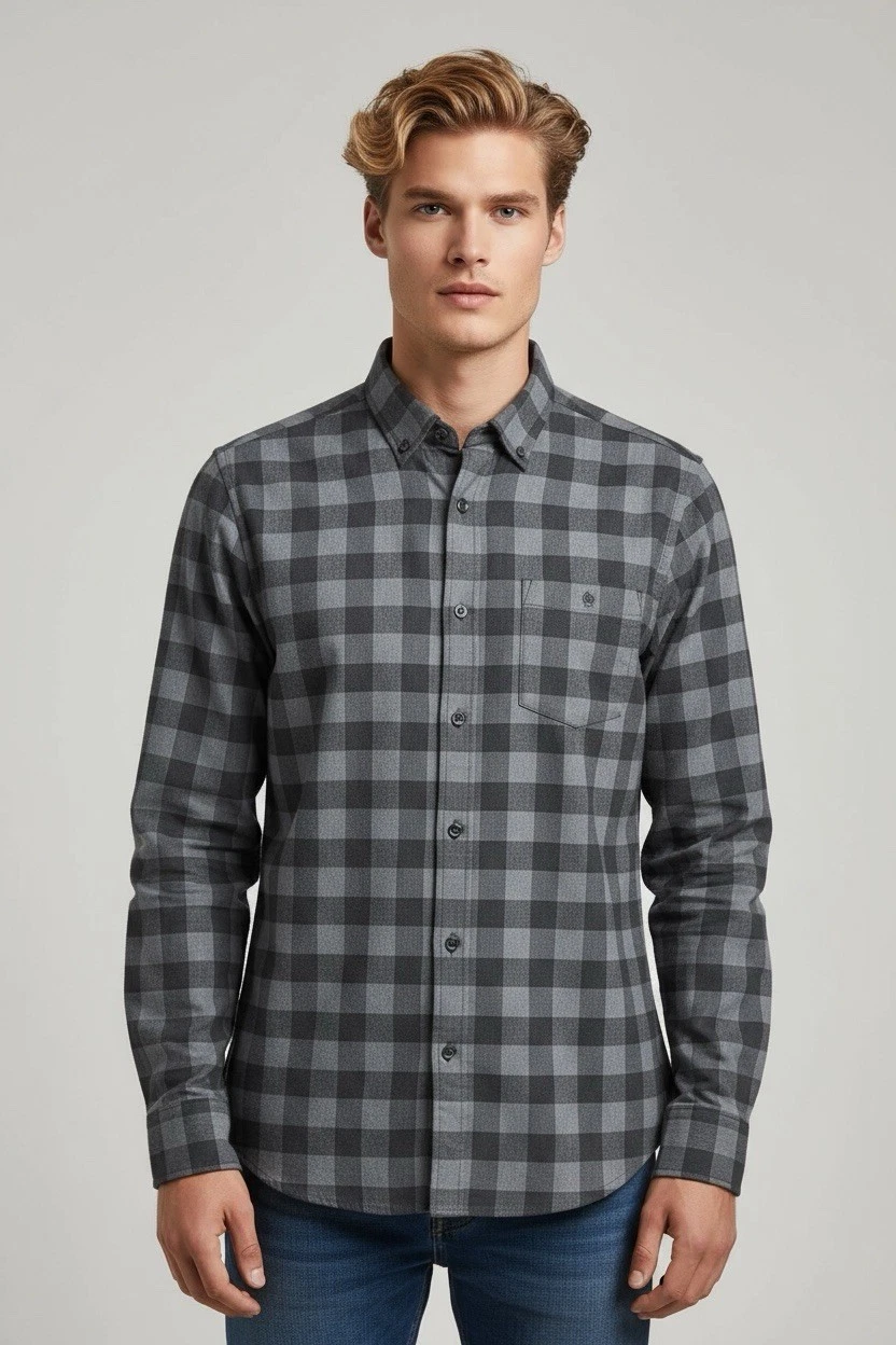 Men's Twillory Untuckable Gray Gingham Check Dress Shirt Non Iron Safe Cotton M
Opens in a new windo