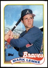 Mark Lemke Atlanta Braves 1989 Topps #327 MLB Baseball Card Rookie RC. rookie card picture